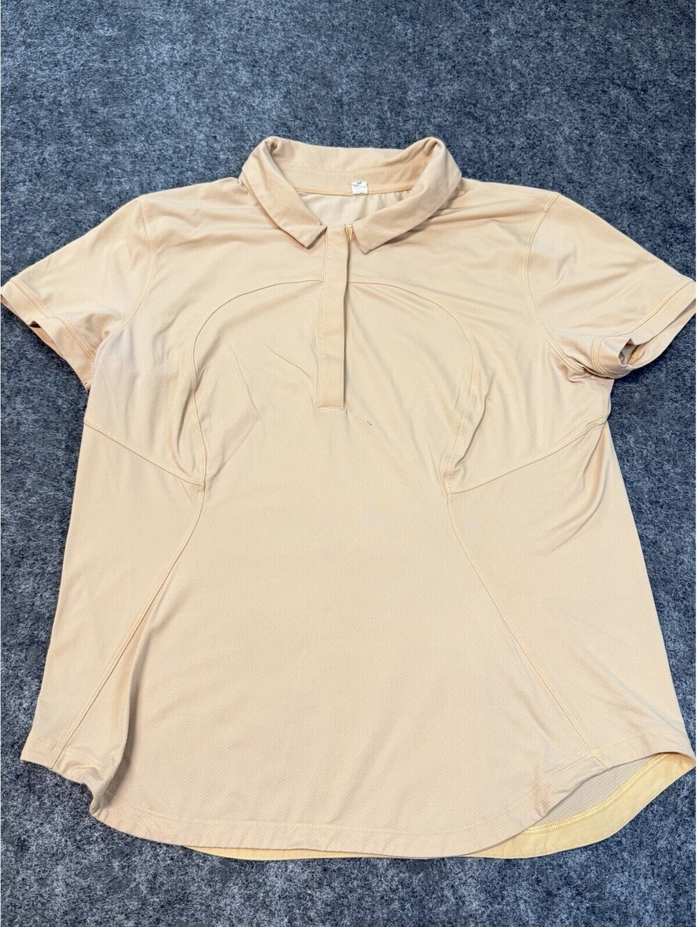 Lululemon Quick-Drying Polo Shirt Womens 12 Peach Short Sleeve Golf Tennis
